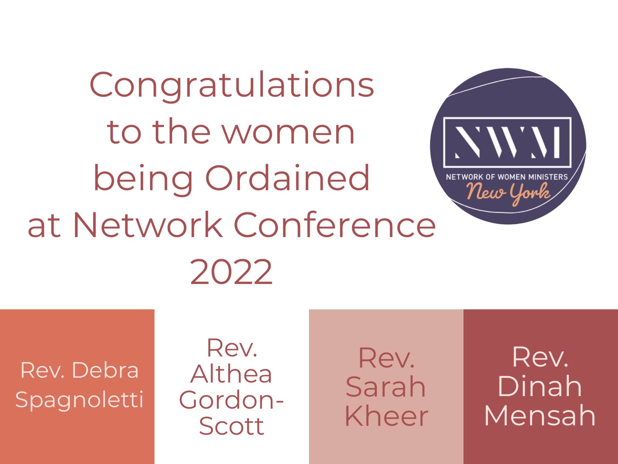 Congratulations to... - New York Network of Women Ministers