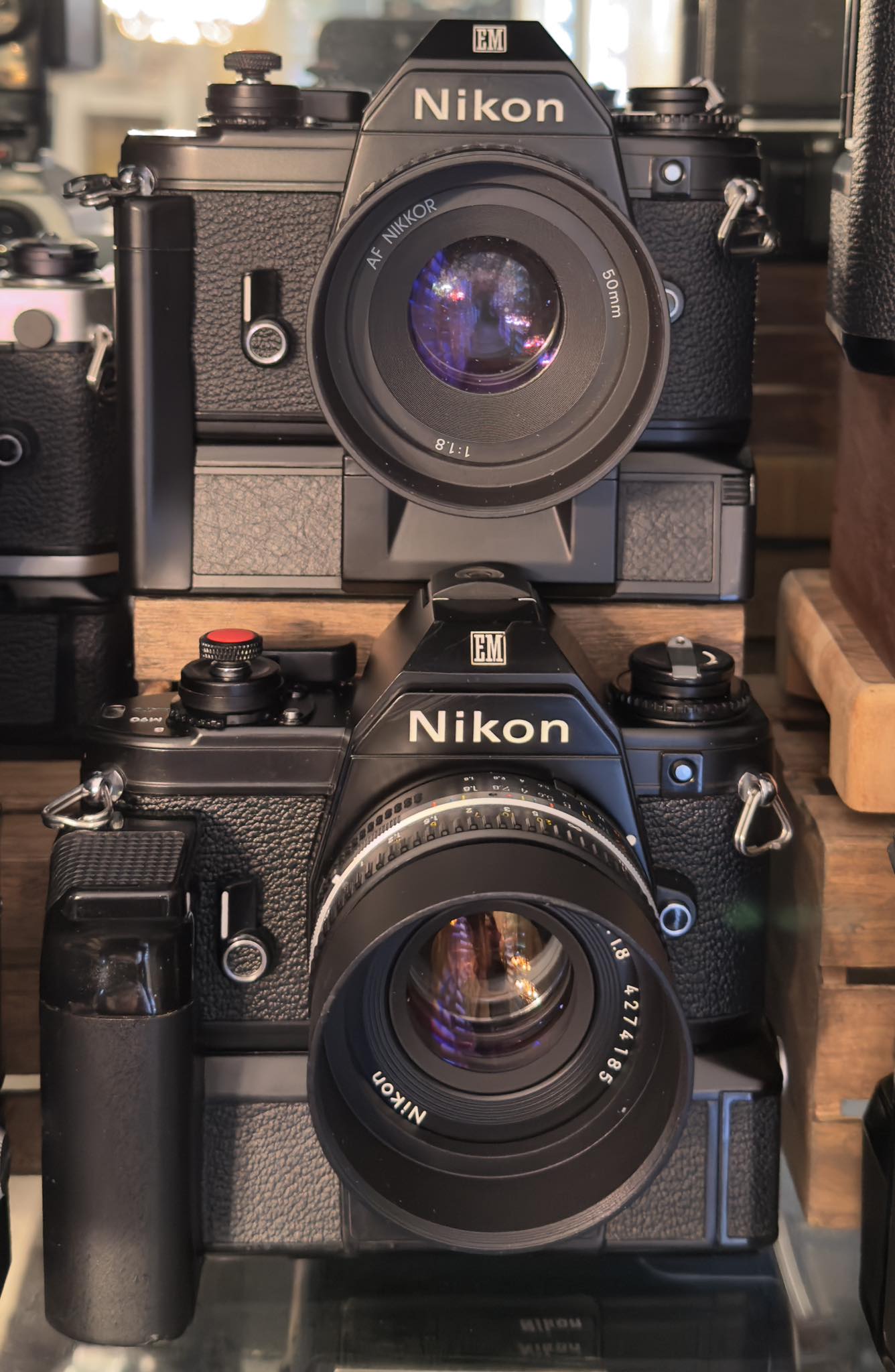 Nikon EM Cameras with MD-E and MD-14 Motor Drives