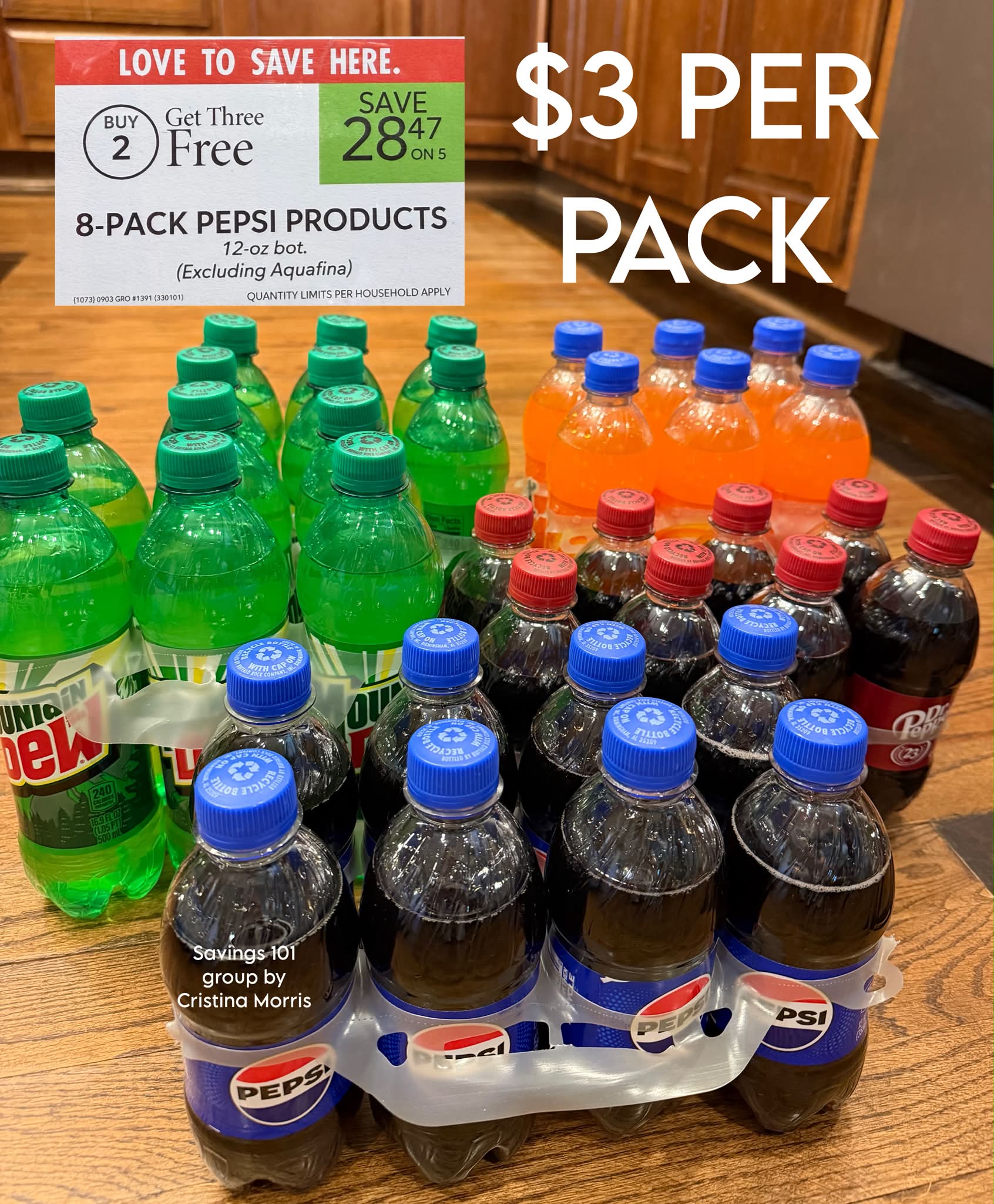 Buy 2 get 3 free on Pepsi products at Publix