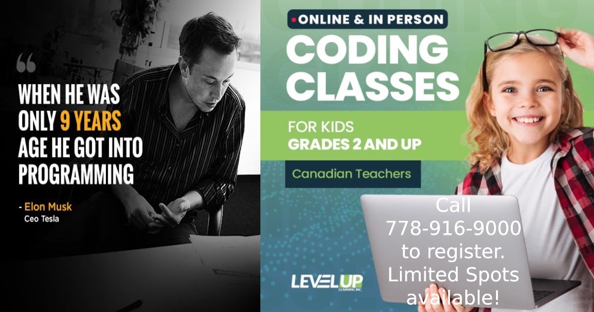 Level Up Kids - Coding Classes for Kids | Surrey BC