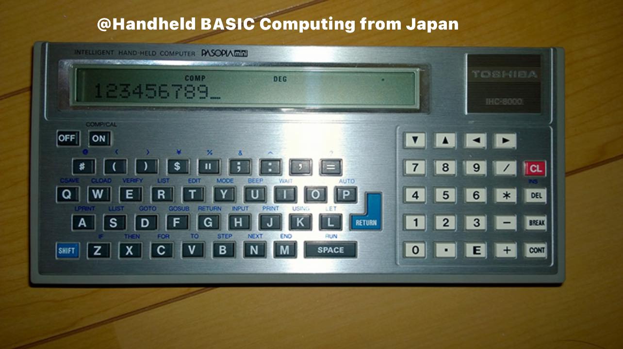 Pasopia mini (Model: IHC-8000) Pocket Computer From Toshiba (Japan