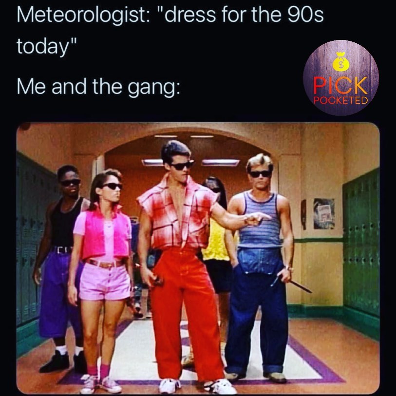 dress for the 90s meme 🌞☀️🌞☀️🌞 . . . #memes #meme #spring #springtime #weather #hot #90s #nineties #dress #pictureoftheday #pic #picoftheday #picture #photo #photooftheday #lol #haha #save #by #the #bell #funny #funnymemes #funnymeme #laugh #hilarious #meteorologist blue dresses Asta Resort Green Backless Size:Custom Size(Recommend)