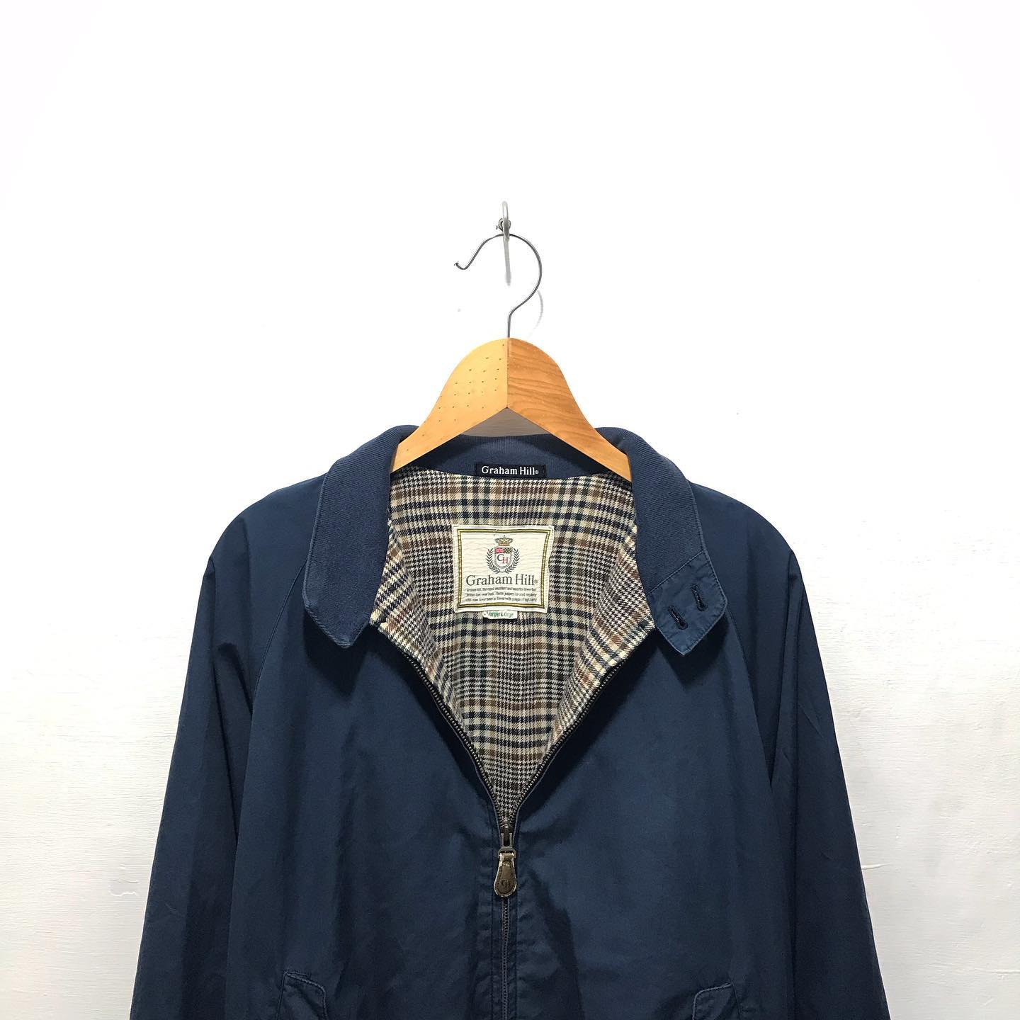 Harrington Jacket Graham Hill. . •Navy Colour (Full Tartan). •Size 