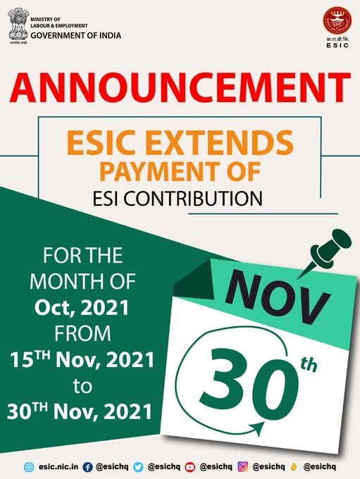 Safe In India - ESIC Extends Payment of ESI Contribution... | Facebook