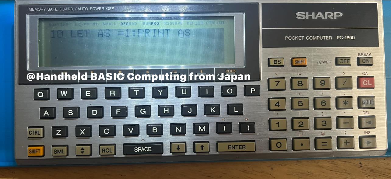 The “AS” variable Anomaly on Sharp PC-1600 & PC-1360 As we know in 