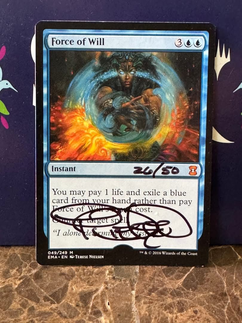 Force of Will signed by Terese Nielsen altered by Jeff Laubenstein