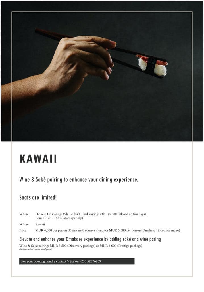 Emba - 📣📣 KAWAII...🔥🔥🔥Your new Omakase Bar in Lux Le Morne. | Facebook