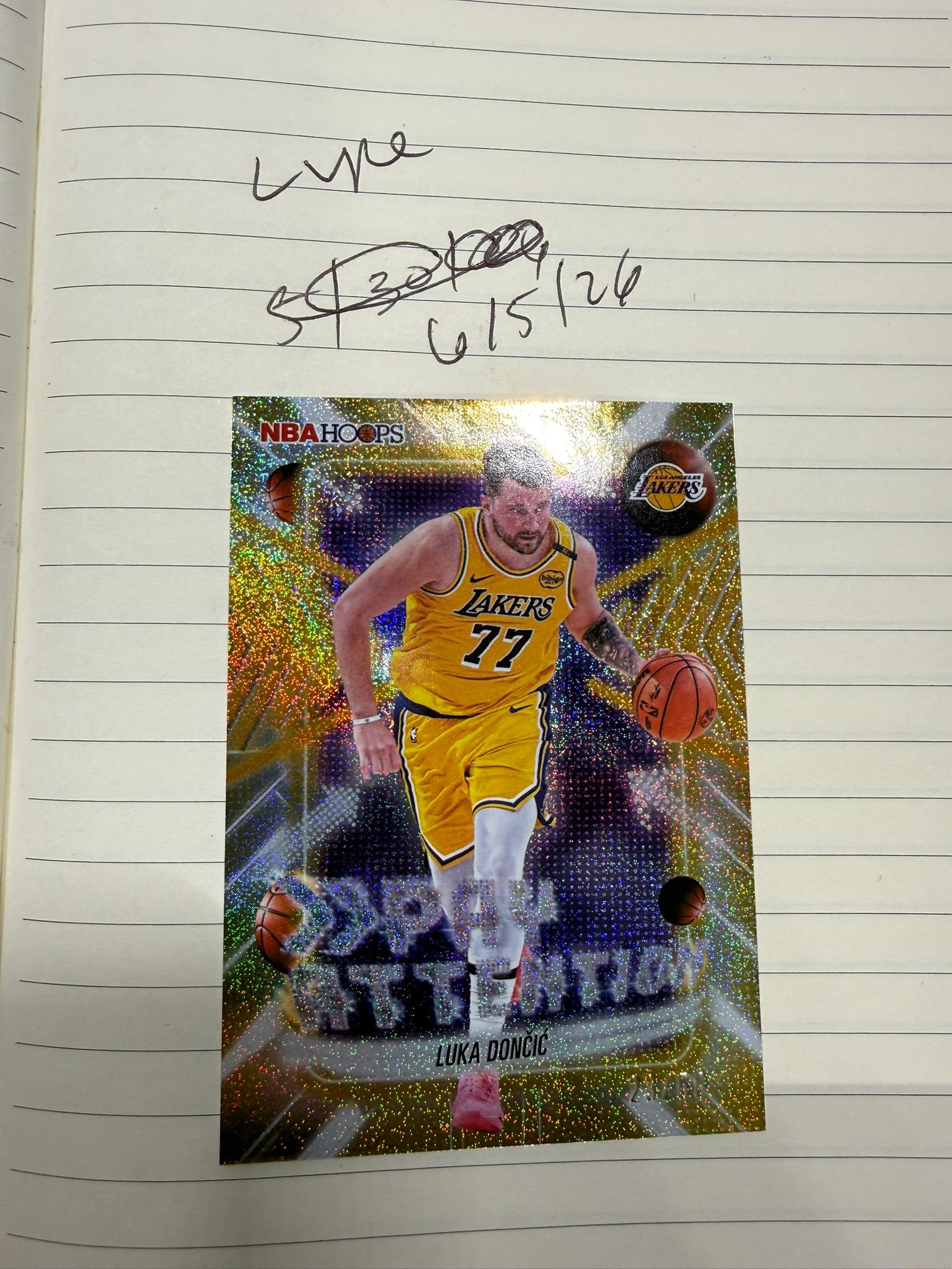 2025-26 Topps NBA Hoops Luka Doncic Gold /50 Pixel Burst Pay 