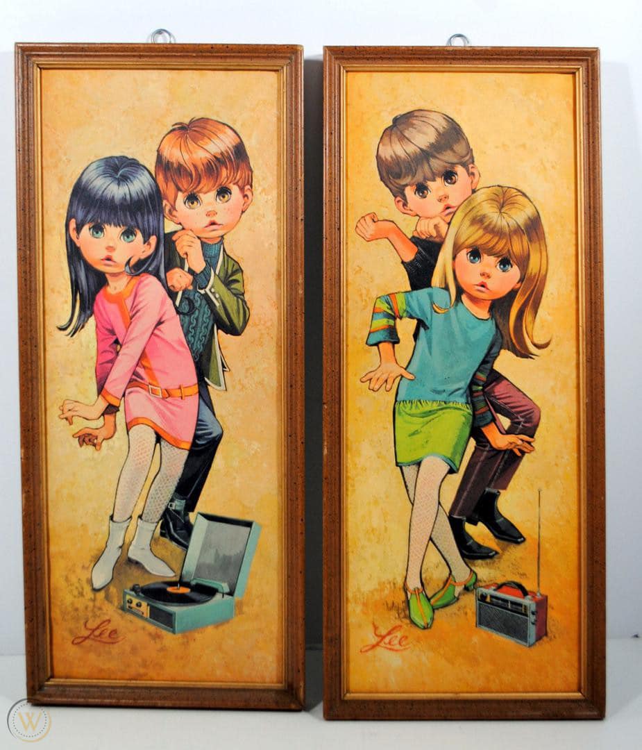 Lee Keane “Go-Go” Big Eyes　レトロ　1960年代 1960s LEE “Big Eyes” print is darling!