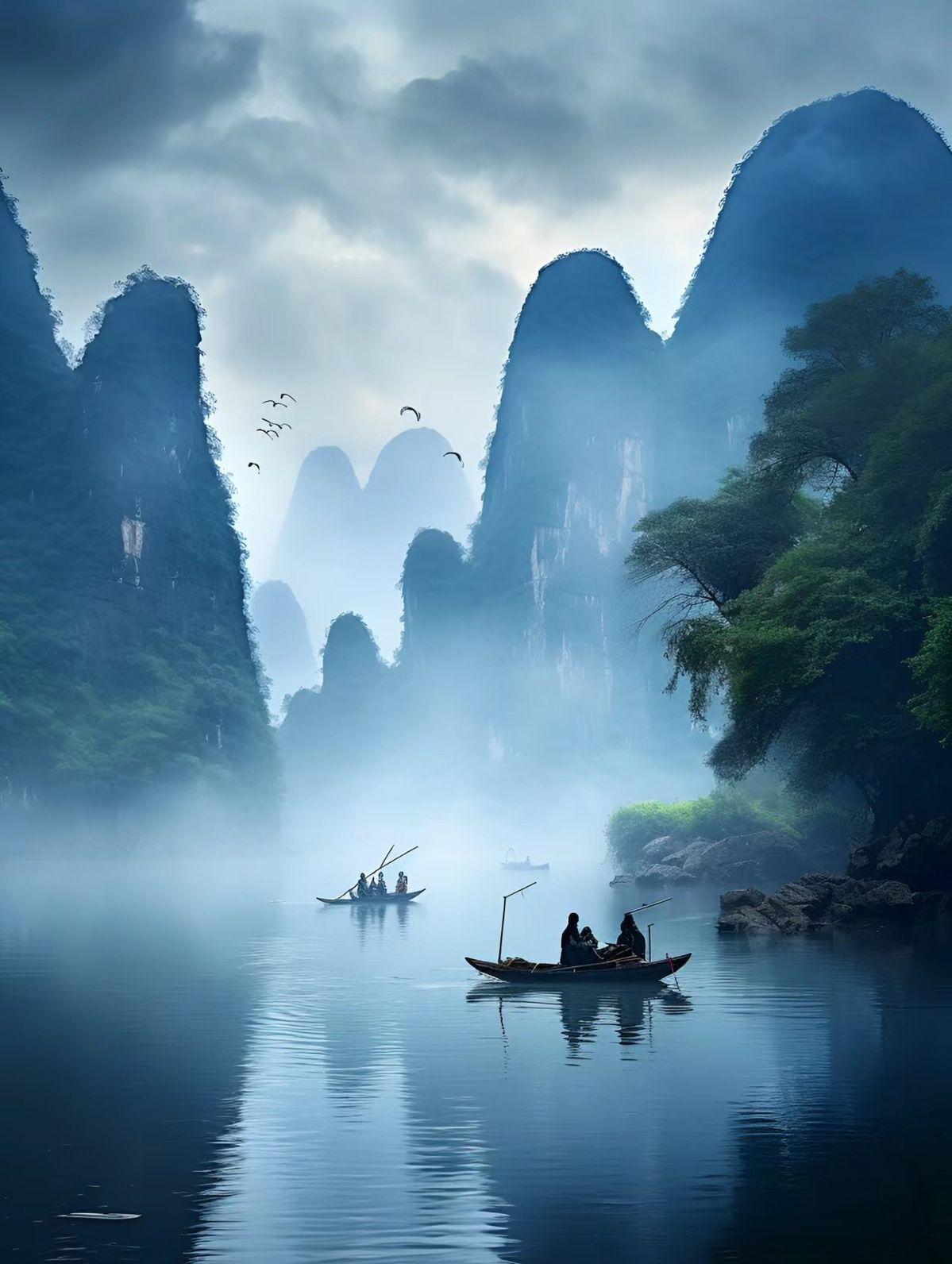 Larysa - Fisherman on the Li River, near Guilin, China The image shows ...