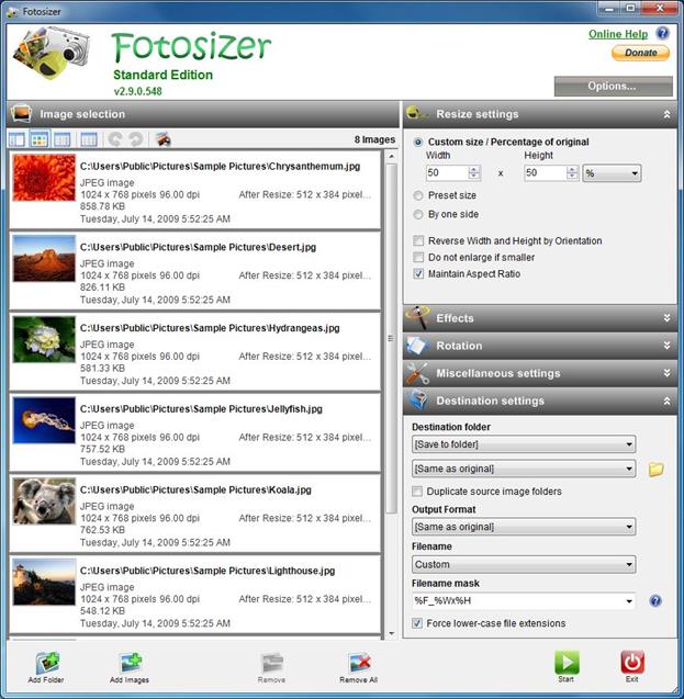 FileEagle.com - Fotosizer is a free batch photo/image...