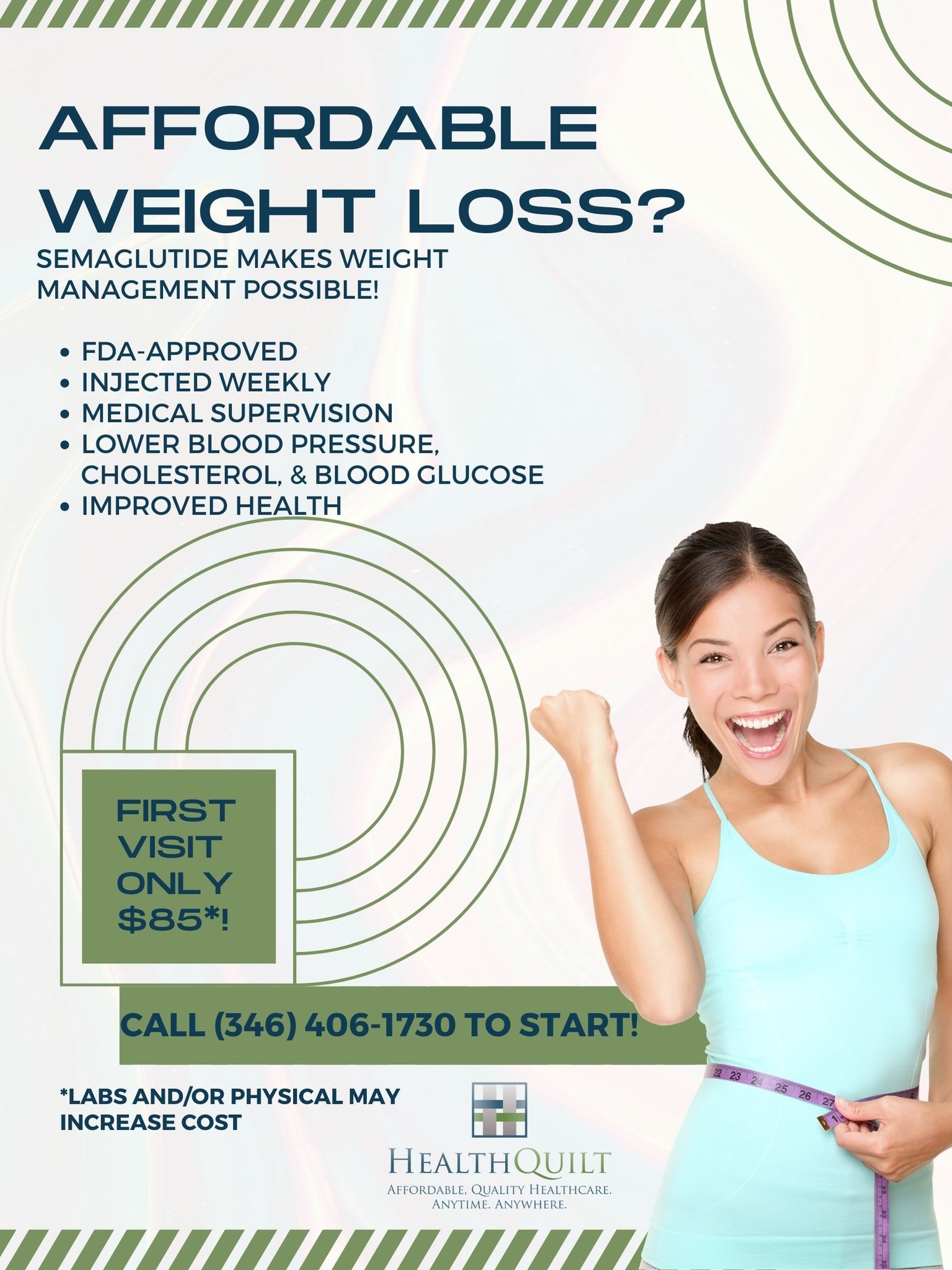 Looking to get the summer body of your dreams the healthy, affordable, doctor-approved way? Contact us at (346)-406-1730 to start! A bonus for our patients that did their annual physical with us