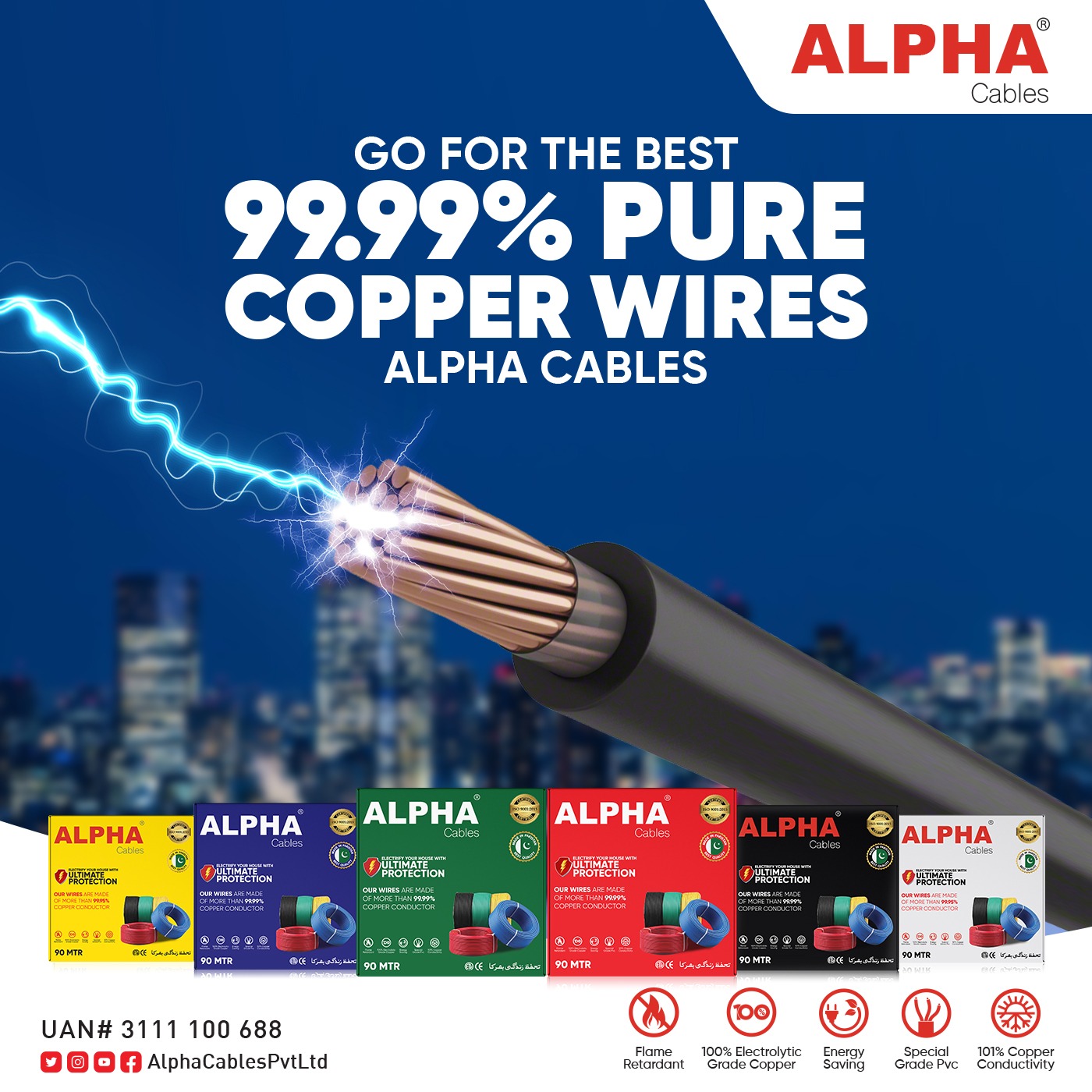 Go for the best 99.99% pure copper... - Alpha Cables Pvt Ltd | Facebook