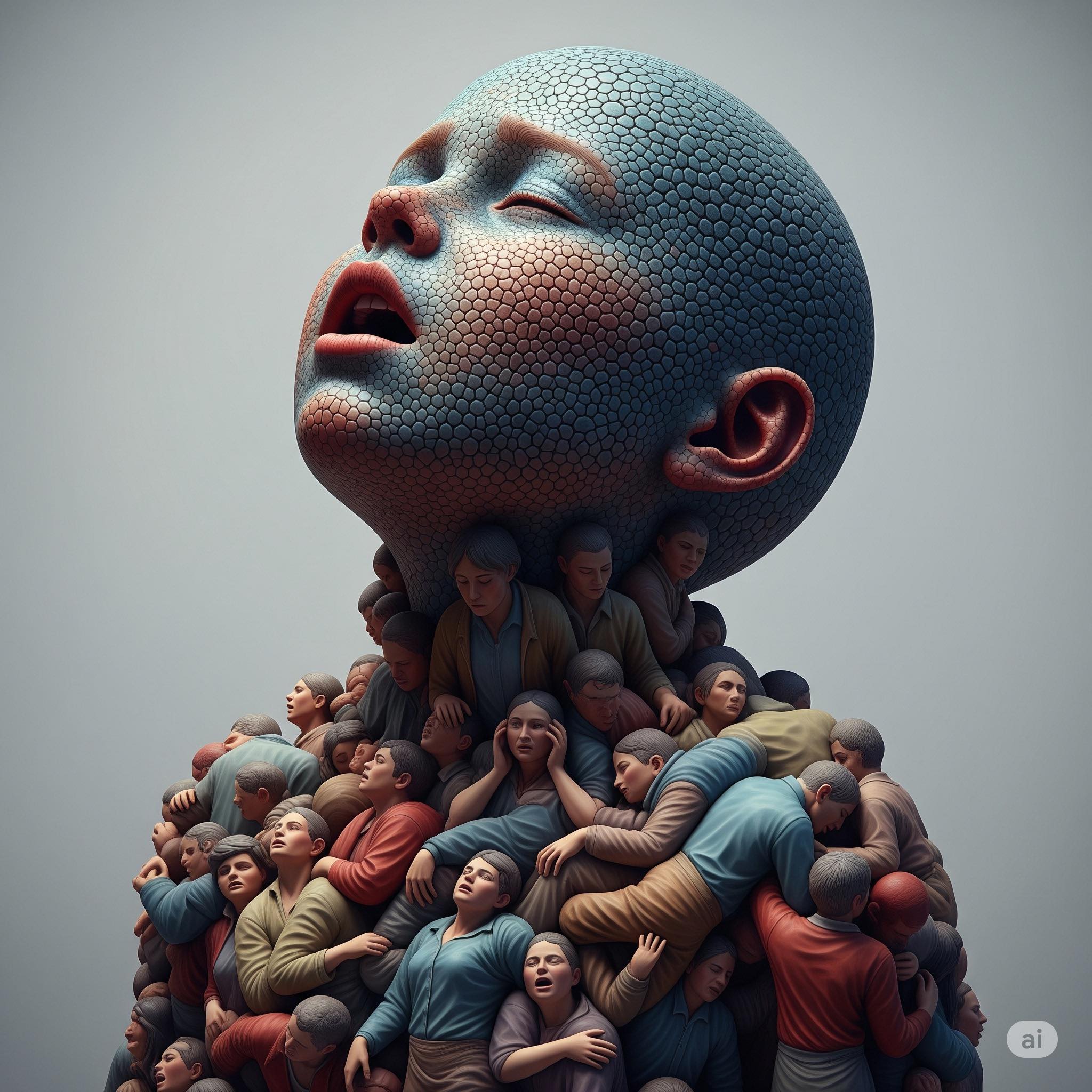 Multitude of Voices from Within Created with MidJourney A central