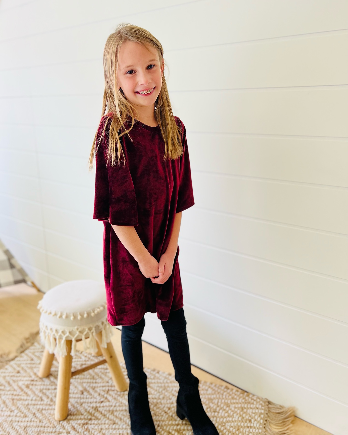 tween holiday dress Heyyyy Mamas, We are OPEN today from 10A-530P! ✨ We have the cutest dresses in store & a restock of all of our silicone toys! 🎄 100% polyester interlock front