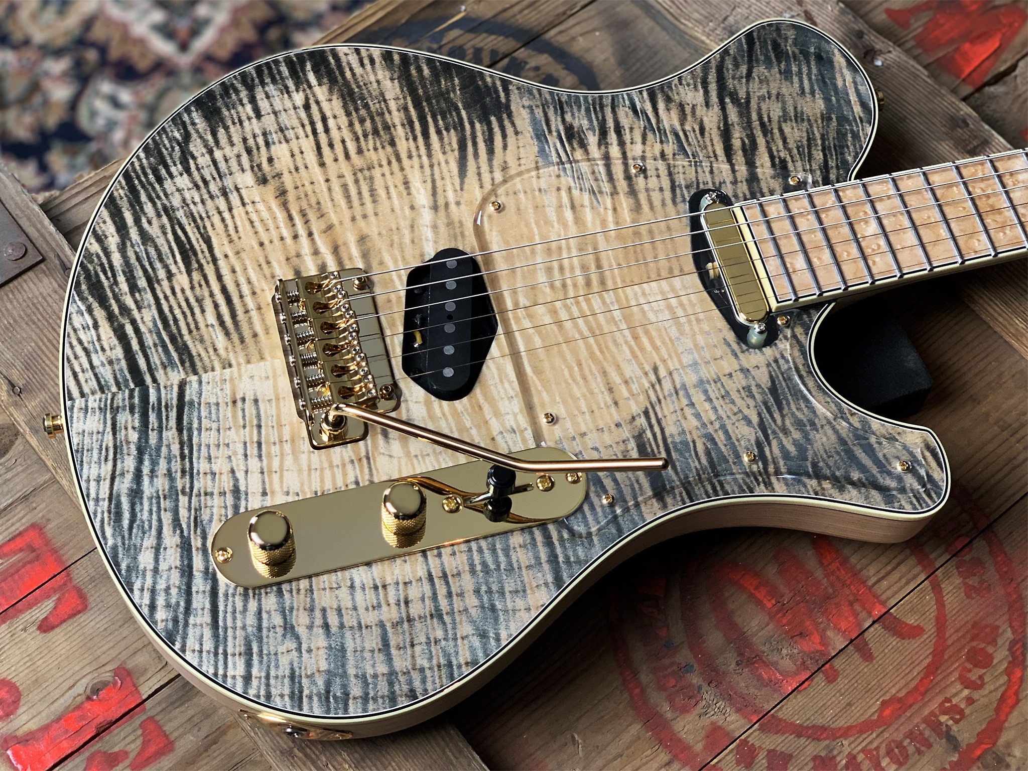Mayones Legend VT22 6 Baritone 27 🎸💥🔥🤘 Flamed Maple 5A grade