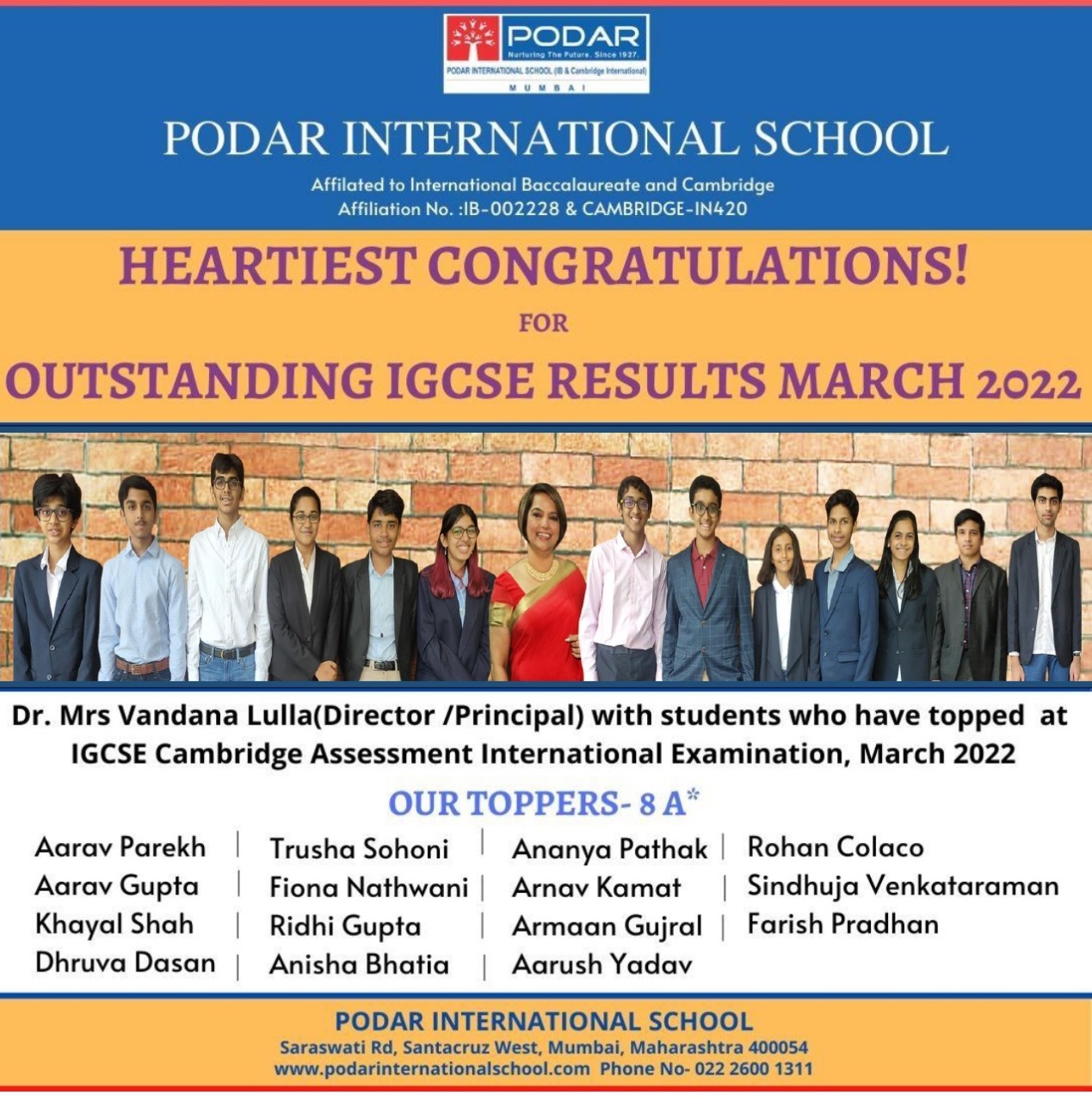 Congratulations to all our students for the brilliant results in the ...