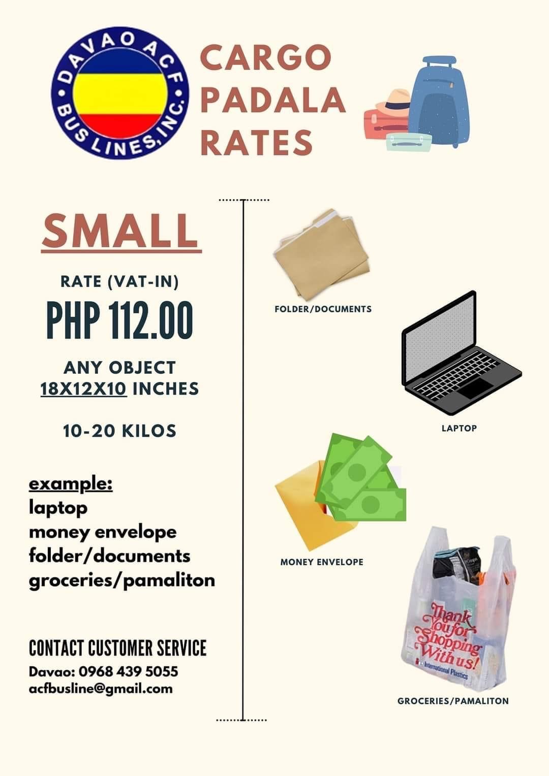 ACF BUS LINES - PADALA RATES! #ACF #davaobuses #padala... | Facebook