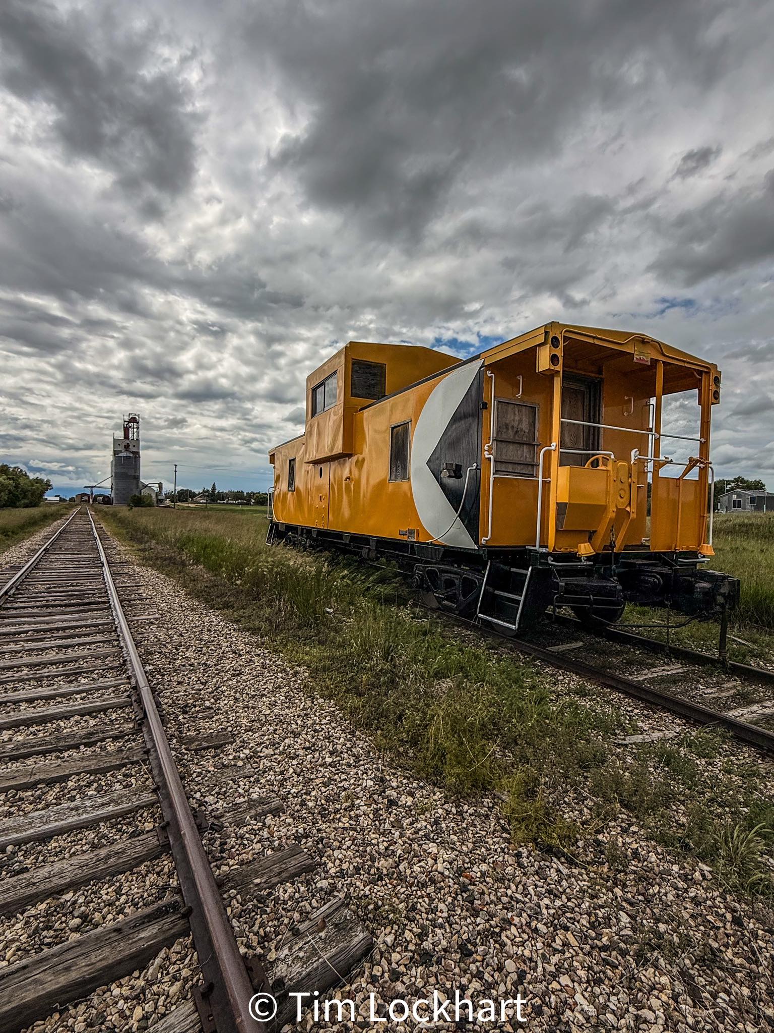 vintage an・an no.24 Southern Prairie Railway's restored CP caboose in Ogema, Saskatchewan