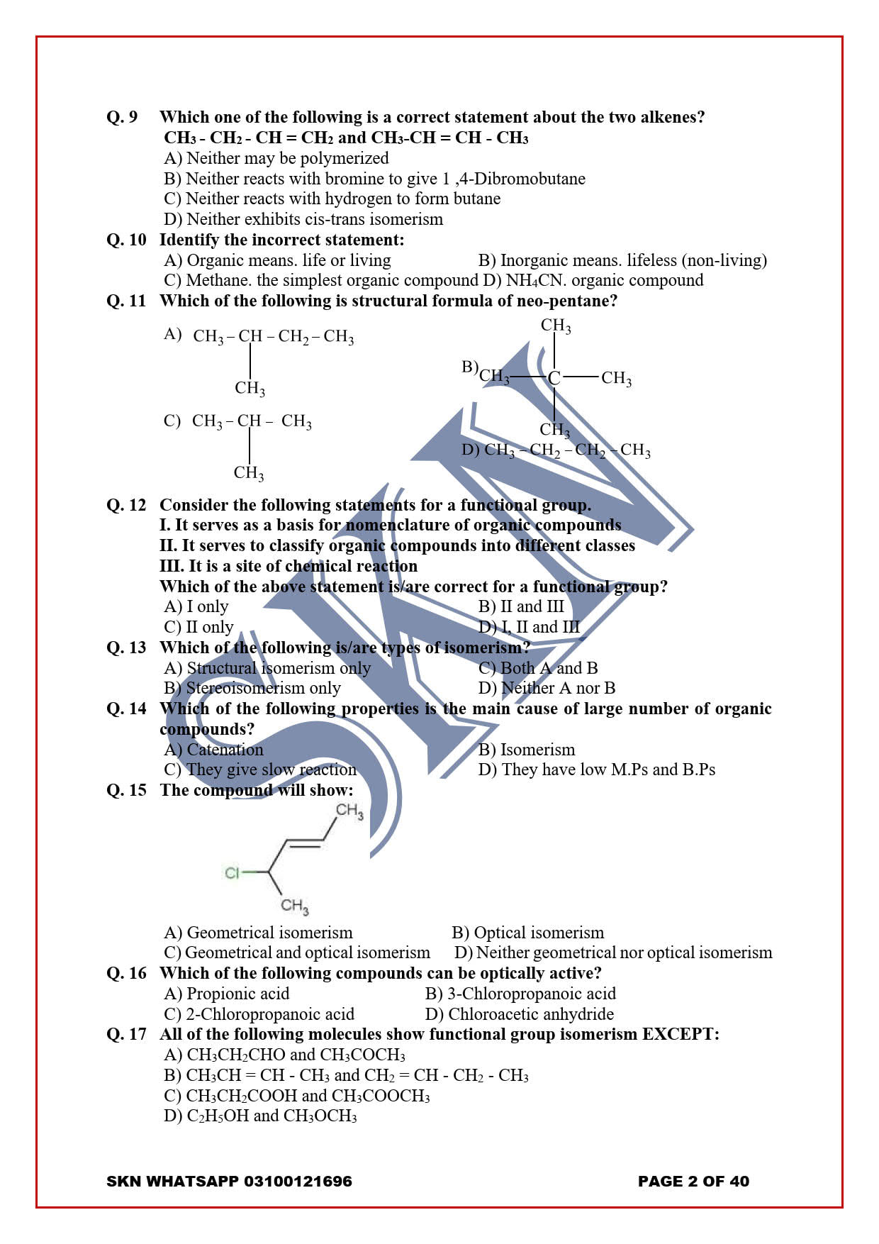SKN - SKN ORGANIC CHEMISTRY WORKSHEET Fundamental... | Facebook