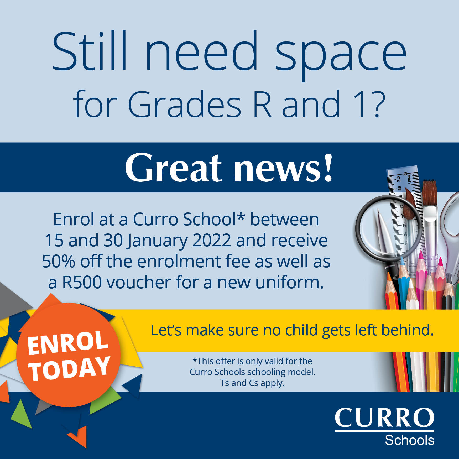 Curro Midrand - EXCITING NEWS Enrol for Grades R and 1 2022 and save ...