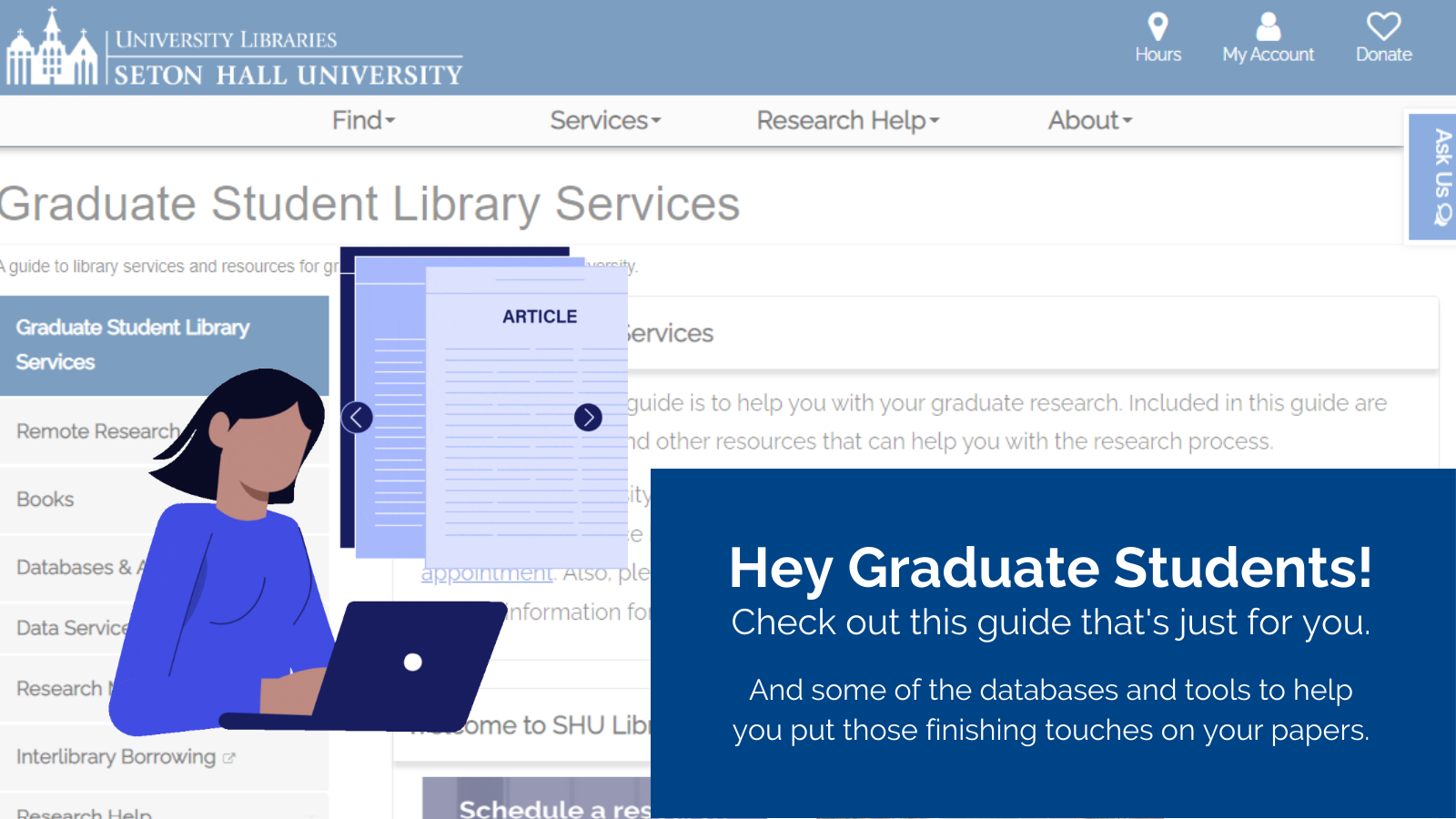 Seton - Hey Graduate Students! Take a look at all the services we offer ...