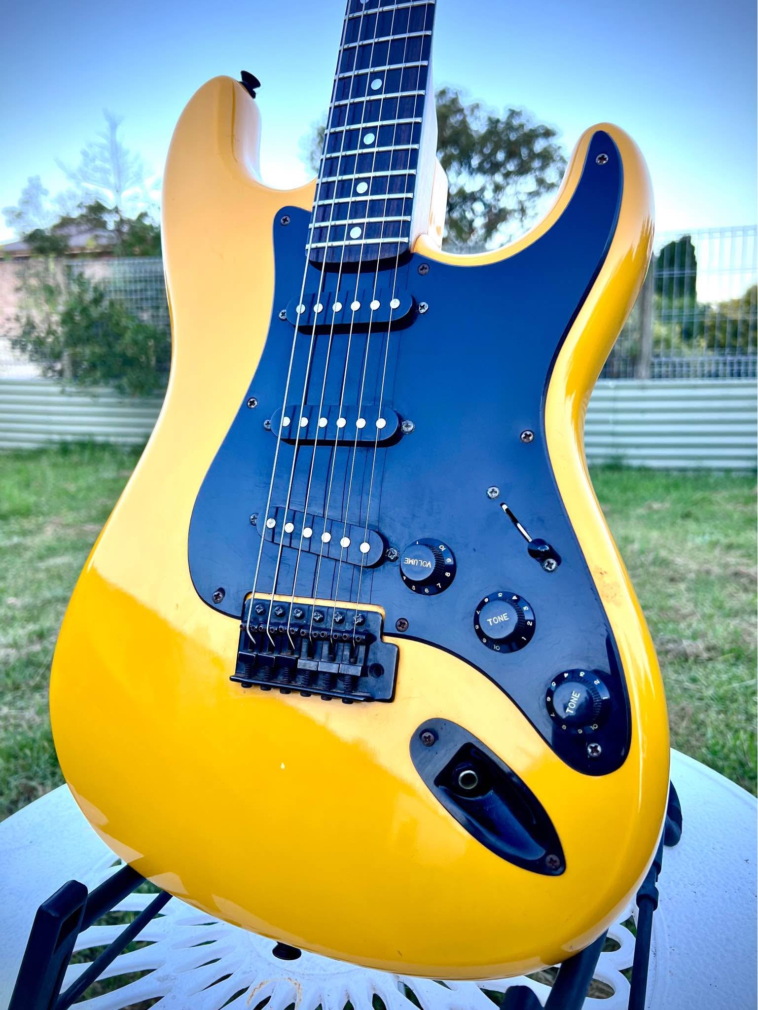 Onyx Strat copy (80s, Korea) yellow - Electric Guitars - Wollongong ...