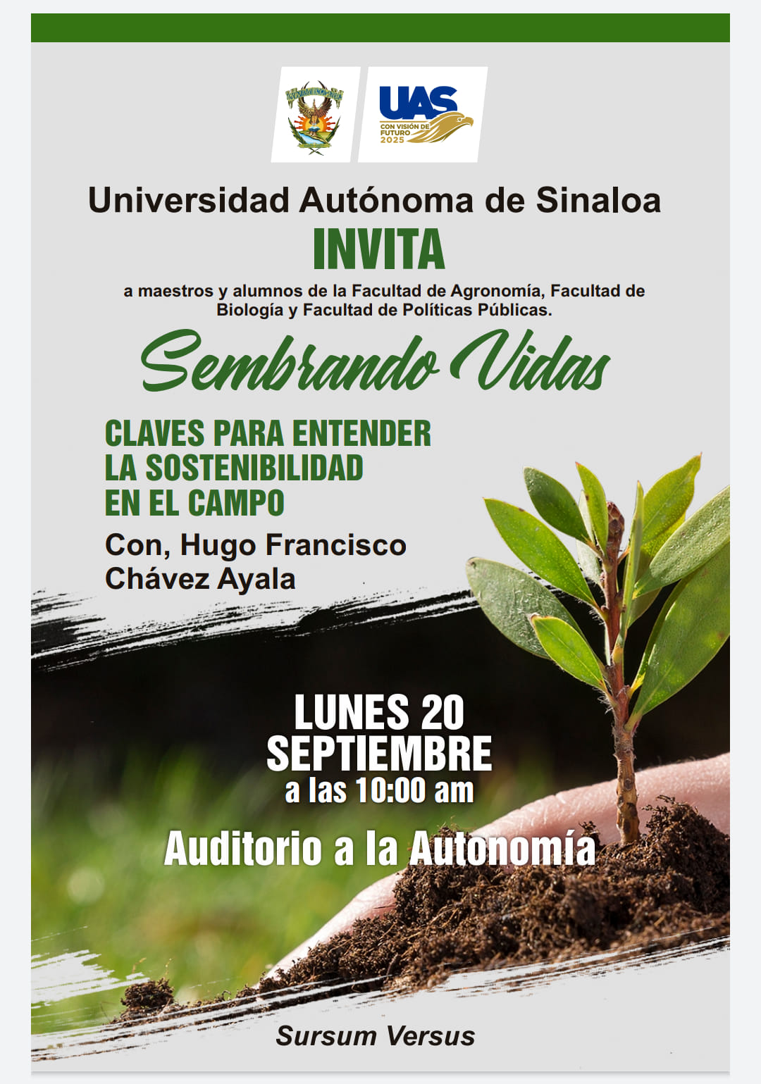 "Invitación a profesores y alumnos de la Facultad de Biología de la UAS ...