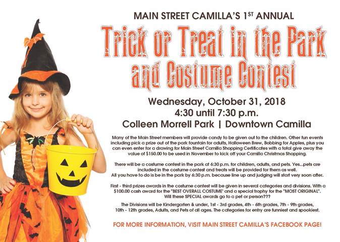 Trick or Treat In The Park and Costume Contest