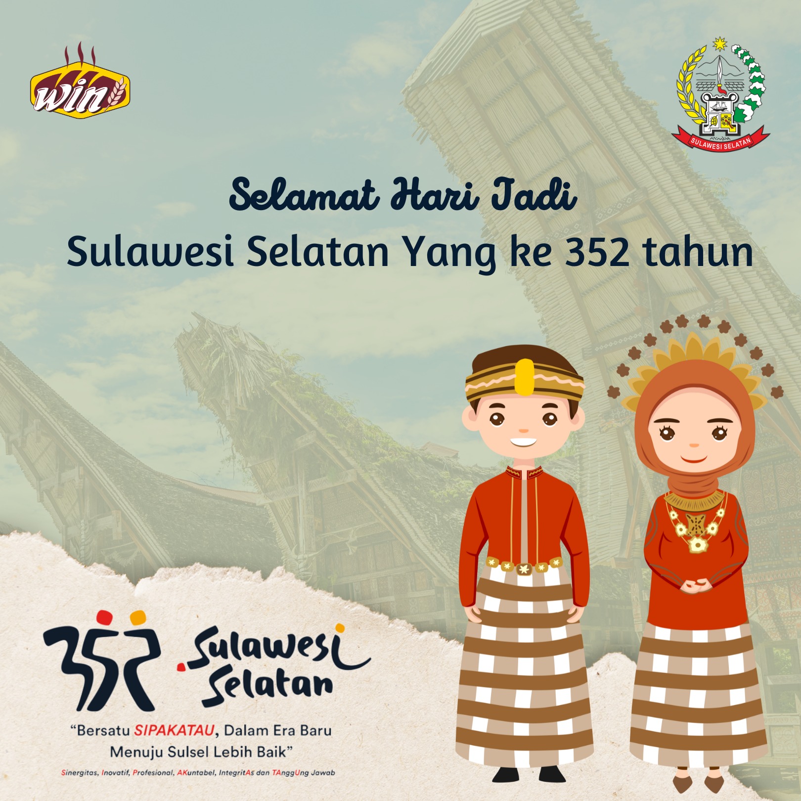 Roti Win - Selamat Hari Jadi Sulawesi Selatan yang ke 352...