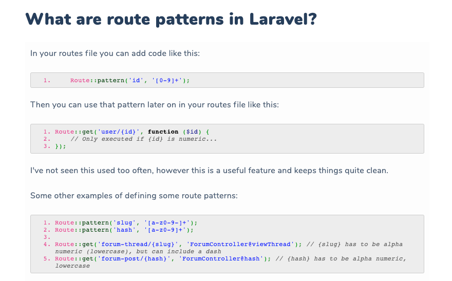 Laravel - What are route patterns in Laravel? | Facebook