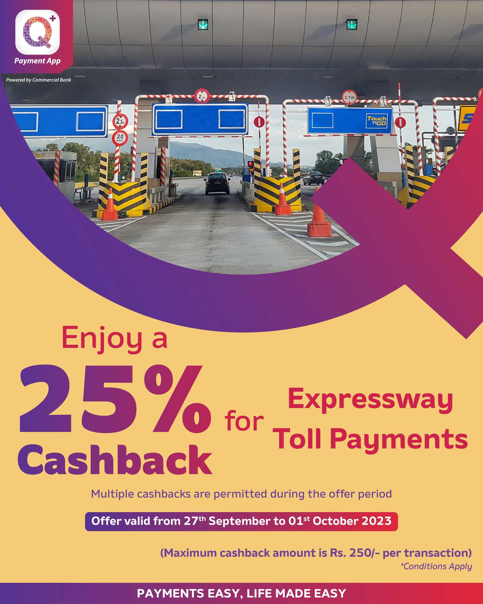 Q+ - Enjoy a 25% cashback when you 