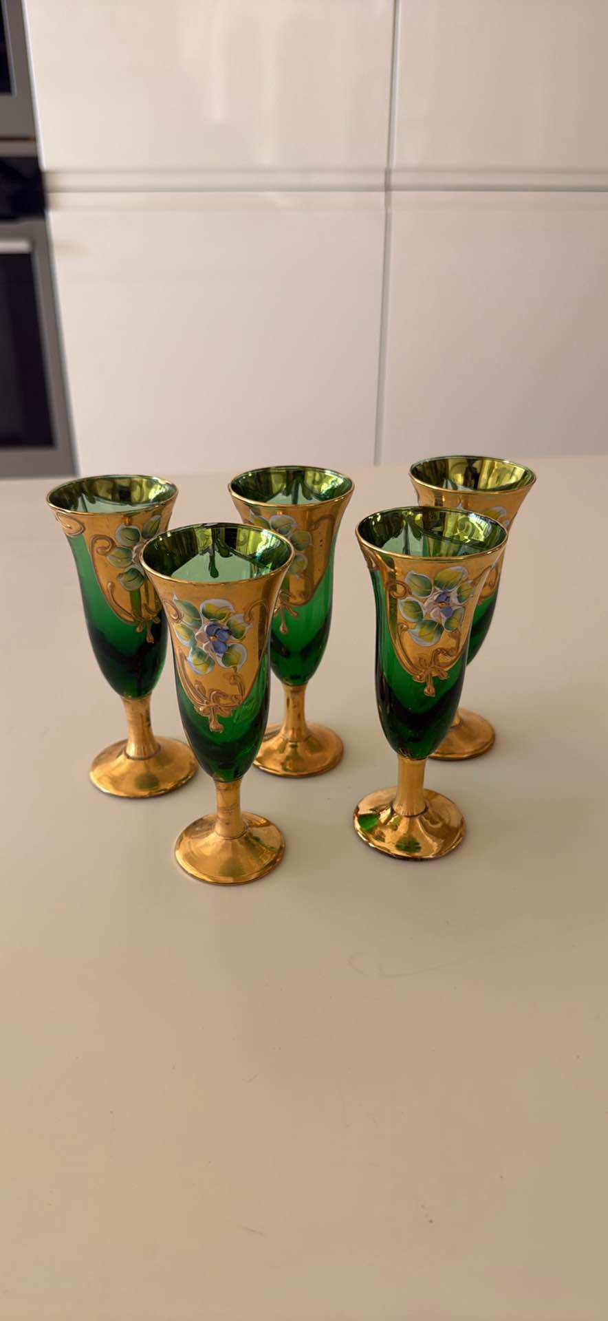 Antique Green small glasses