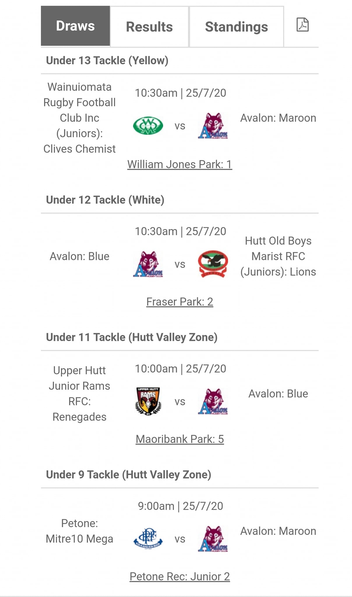 Avalon Junior Rugby