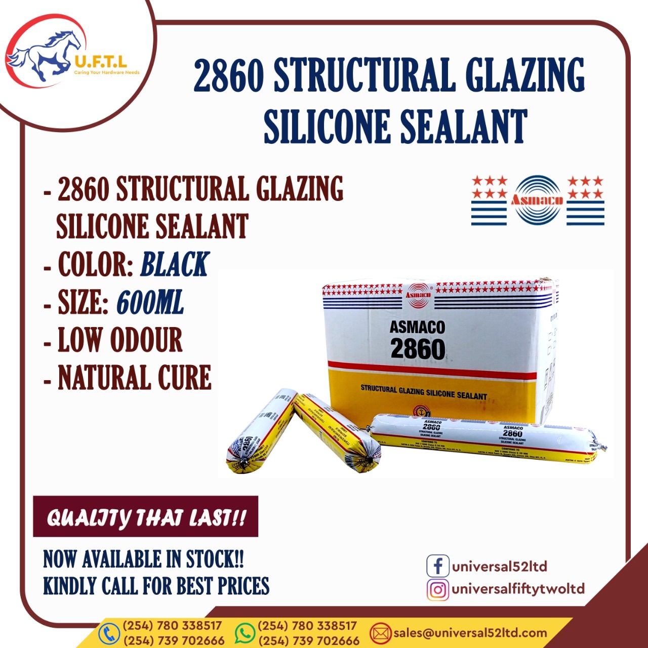 Asmaco Kenya - STRUCTURAL GLAZING SILICON SEALANT Asmaco 2860 is a ...