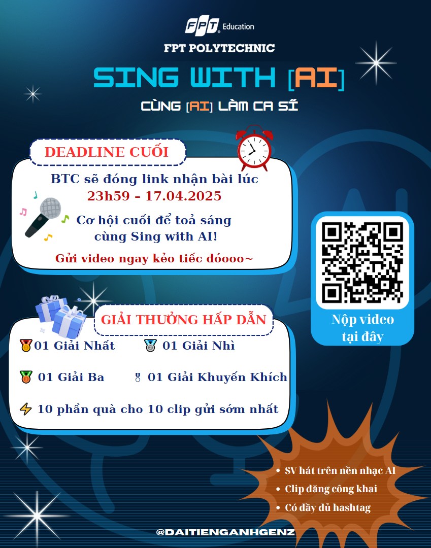 STUDY ENGLISH@FPOLY HCM | # 📢 **REMIND CUỐI – SING WITH AI **🎤🌟 | Facebook
