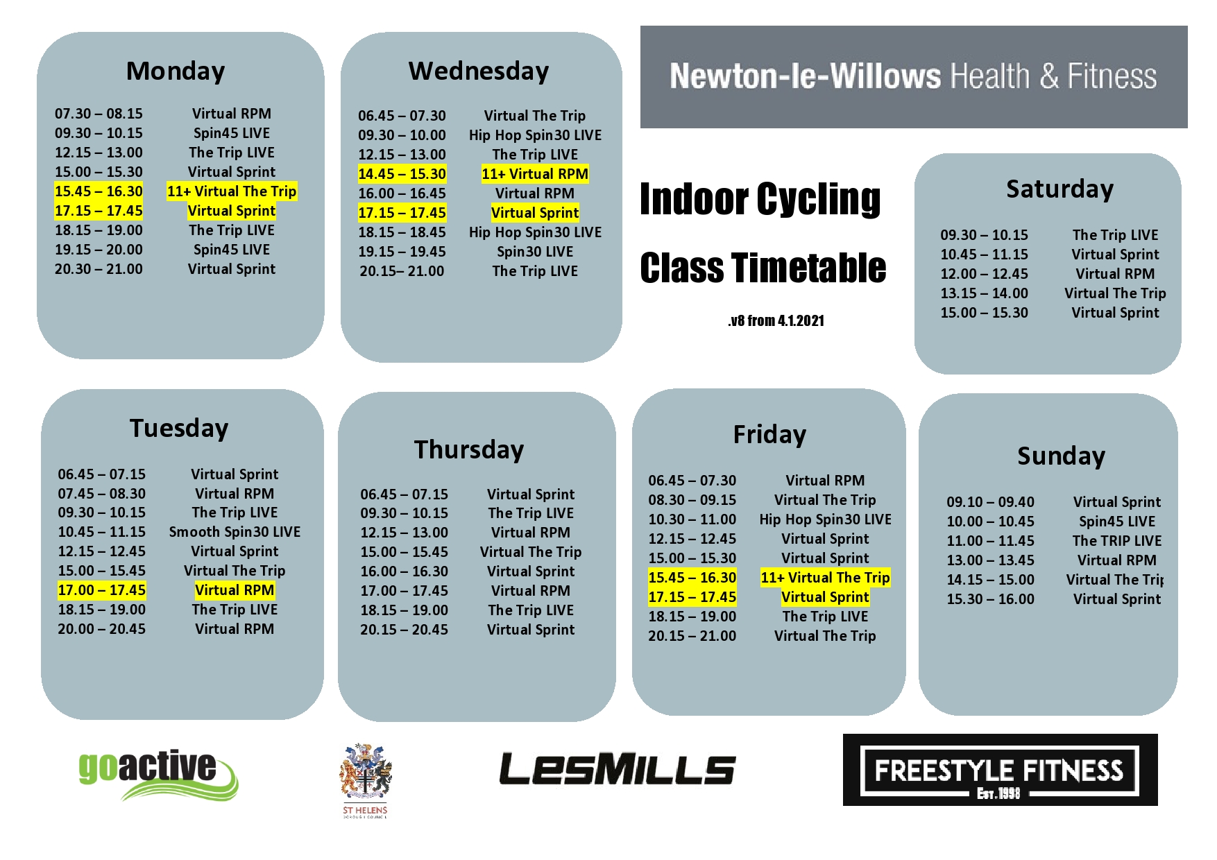 Go Active - BRAND NEW IMMERSIVE & GROUP EX TIMETABLES FOR... | Facebook
