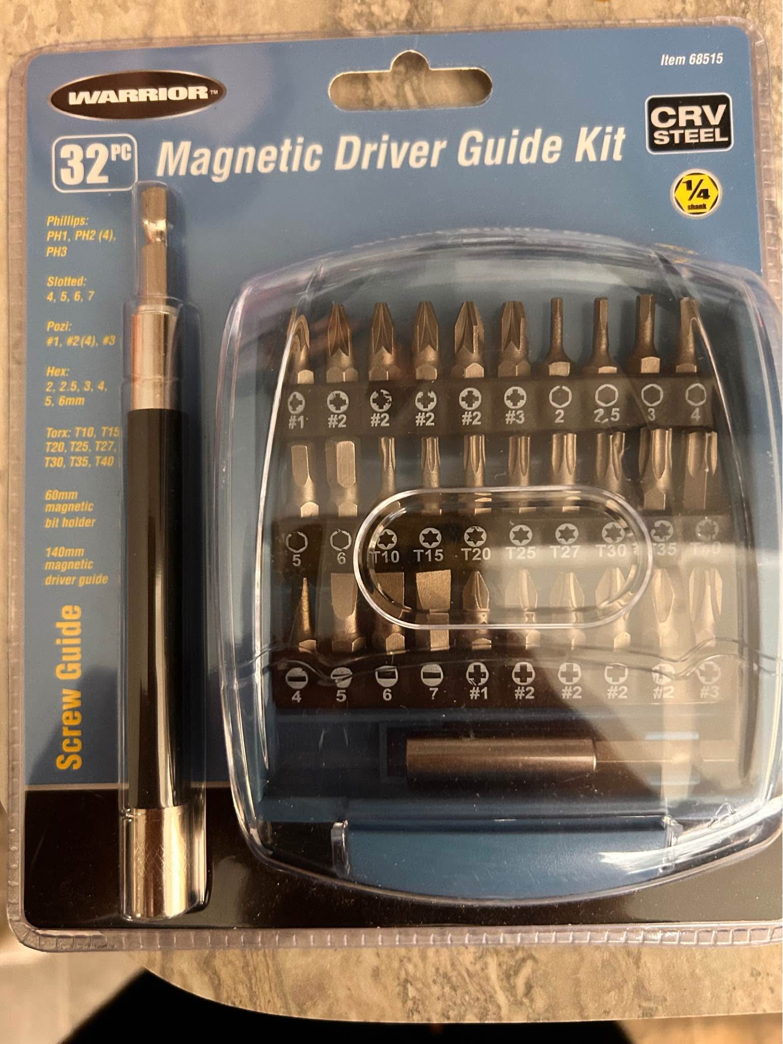32 Piece Warrior Magnetic Driver Guide Kit - Screwdrivers - Euless ...