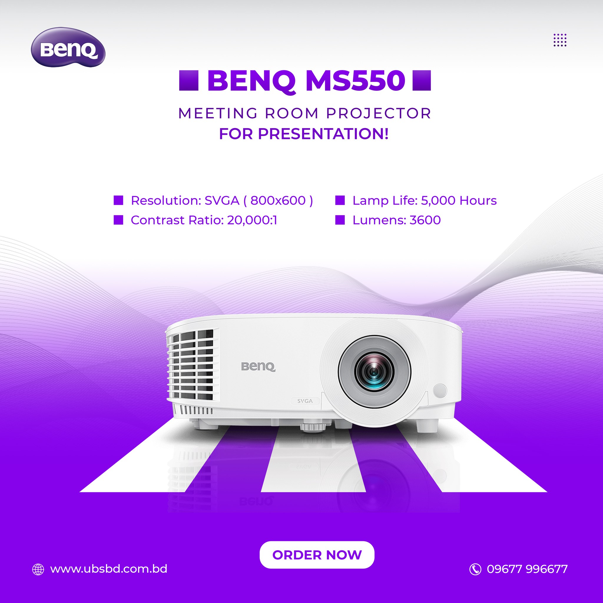 Get BenQ MW529 Eco-friendly WXGA Business Projector at lowest