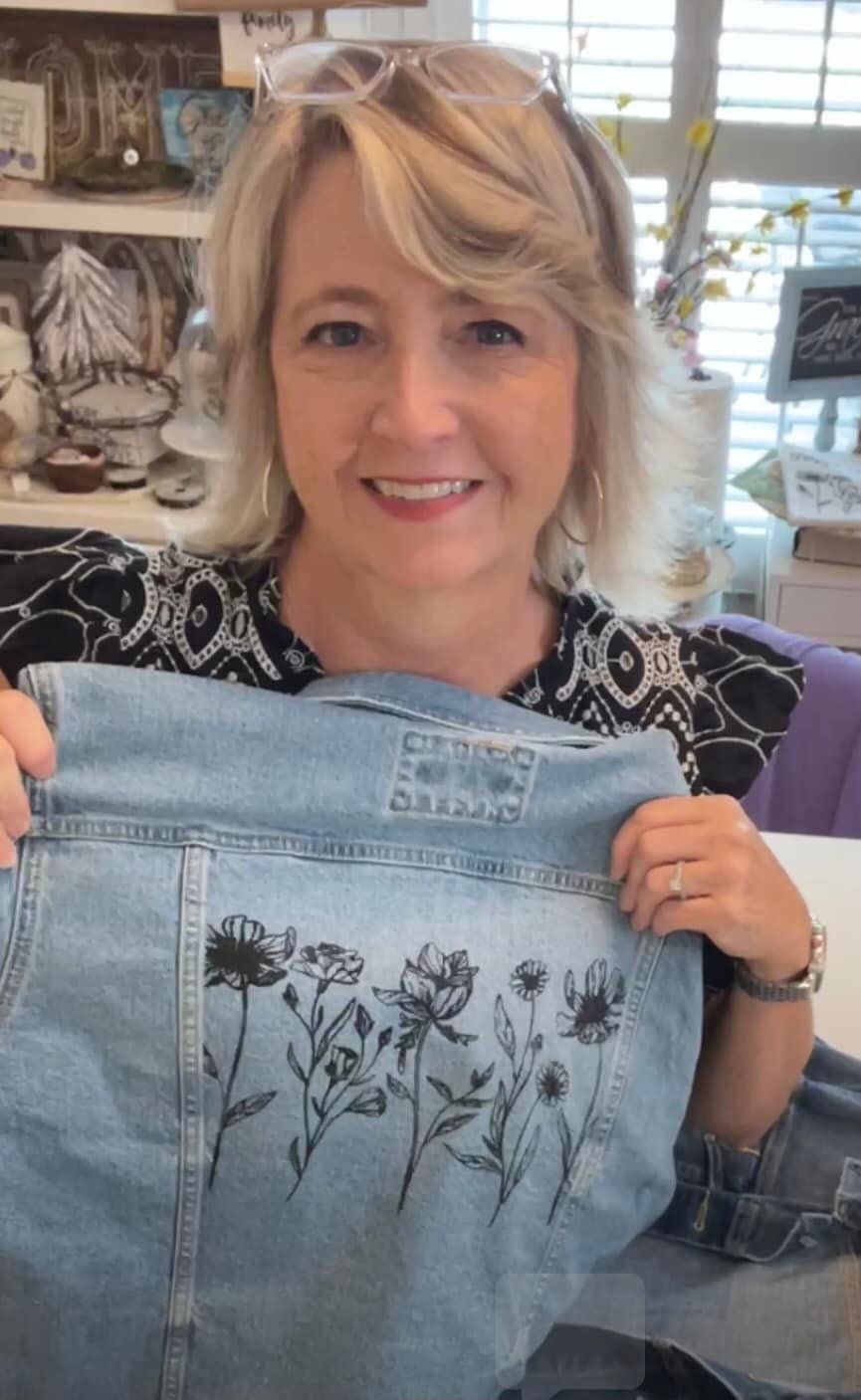 These wildflowers on my 'Grow Happy Thoughts' stencil could not