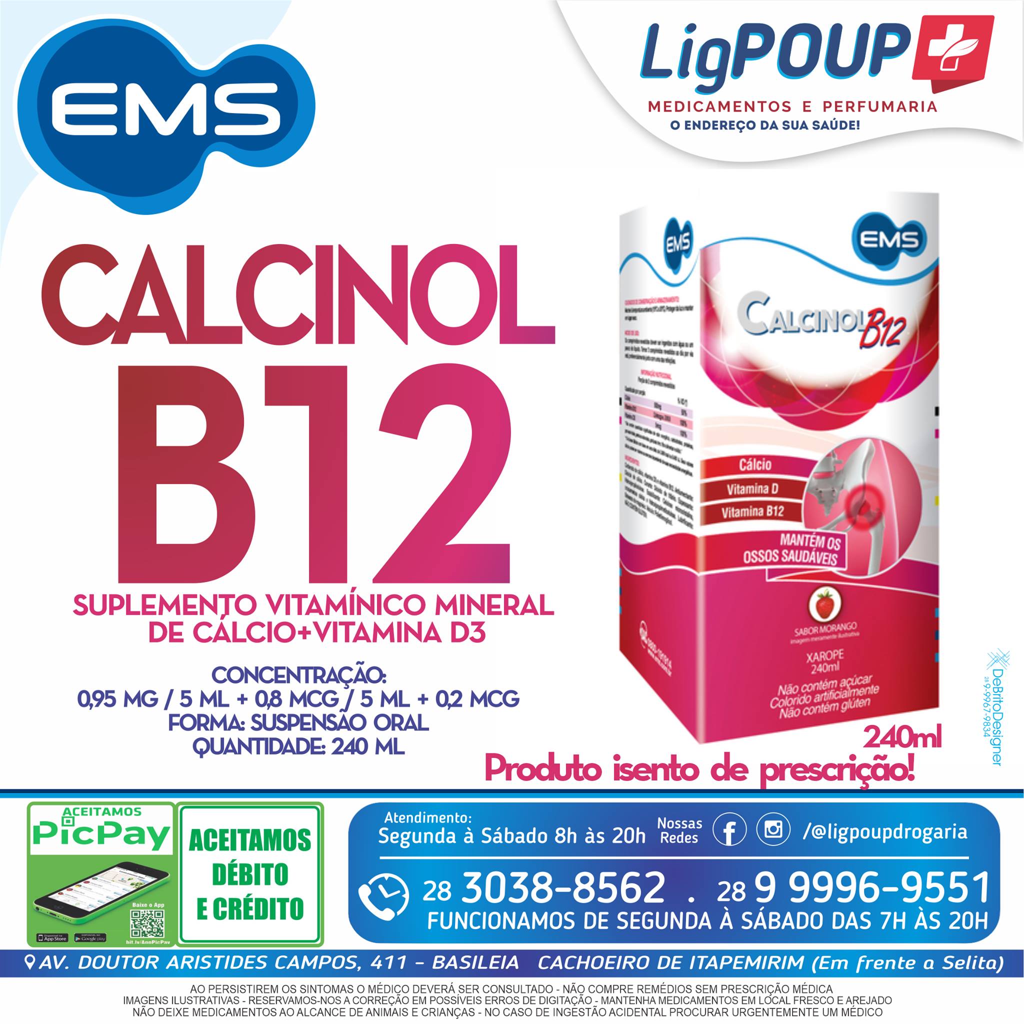LigPoup Drogaria - CALCINOL B12 SUPLEMENTO VITAMÍNICO MINERAL DE CÁLCIO ...
