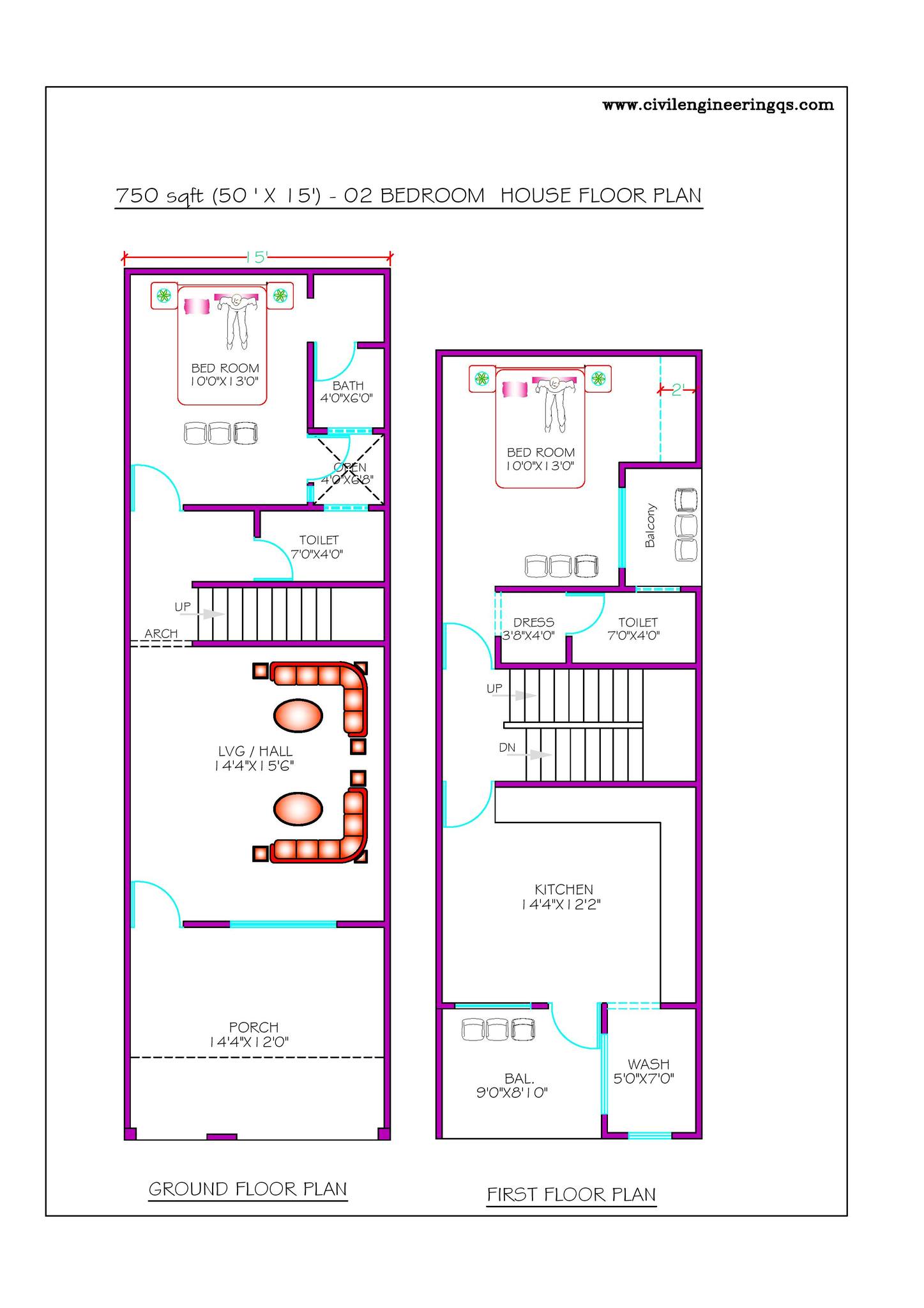 25x50 House Plan and Design