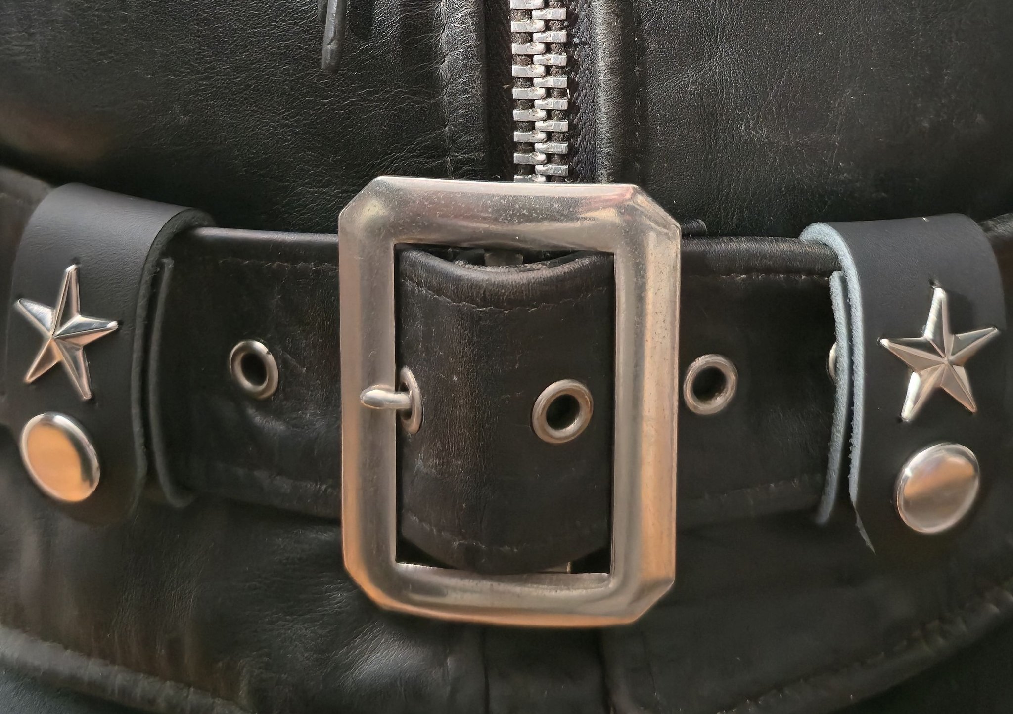 Homemade belt keepers for Schott Perfecto jackets