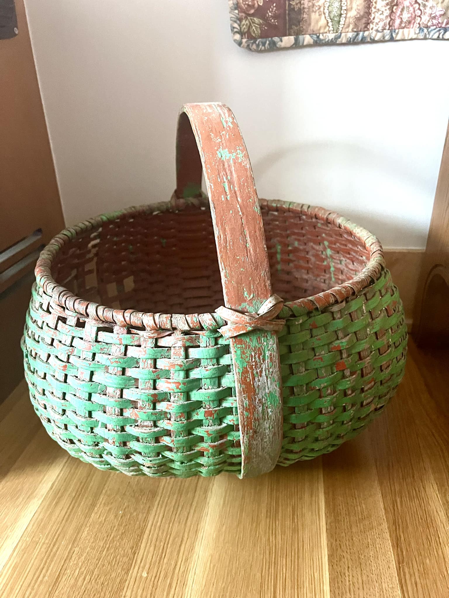 What is the origin and date of this antique basket?