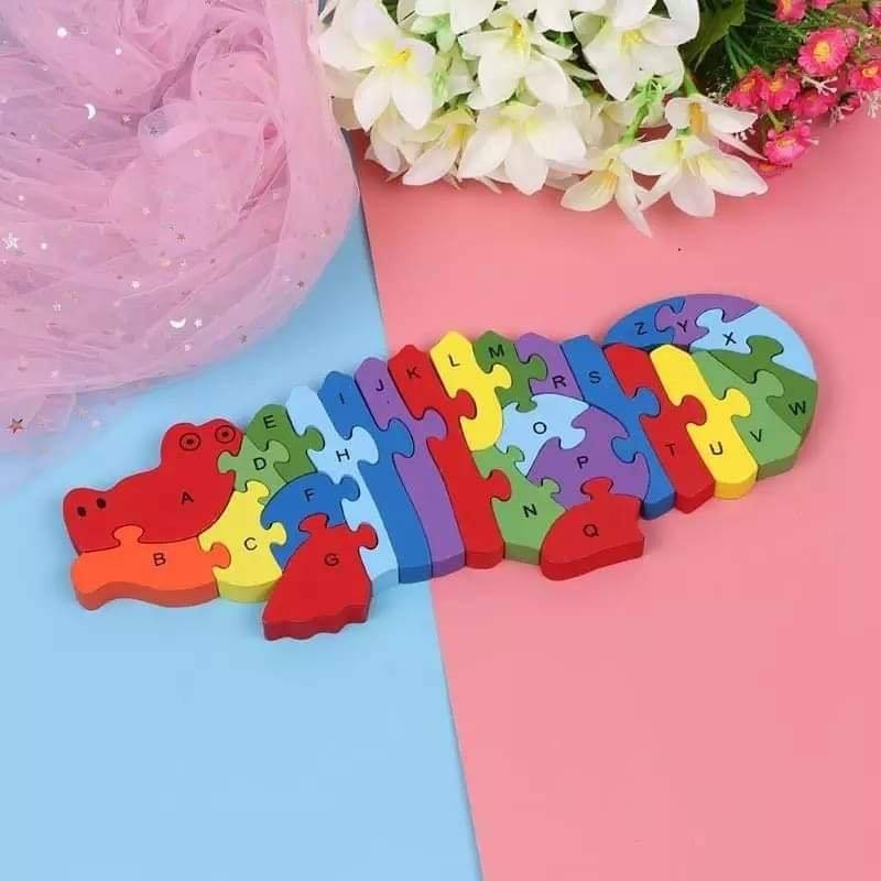 Kids - Baby Toys Wooden Puzzle Cute Cartoon Animal Intelligence Kids ...