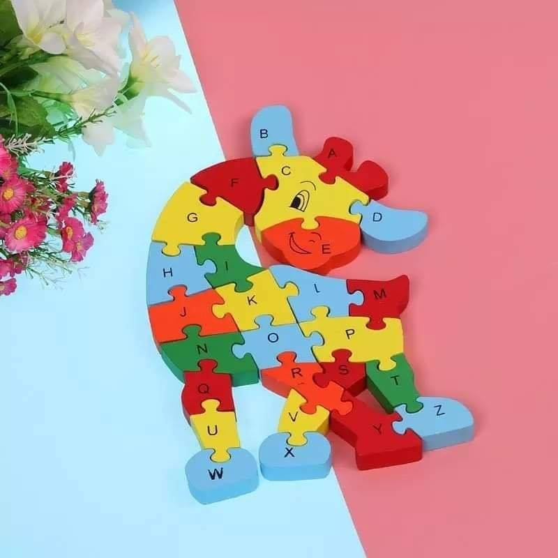 Kids - Baby Toys Wooden Puzzle Cute Cartoon Animal Intelligence Kids ...