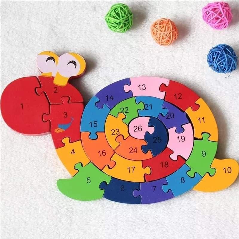 Kids - Baby Toys Wooden Puzzle Cute Cartoon Animal Intelligence Kids ...