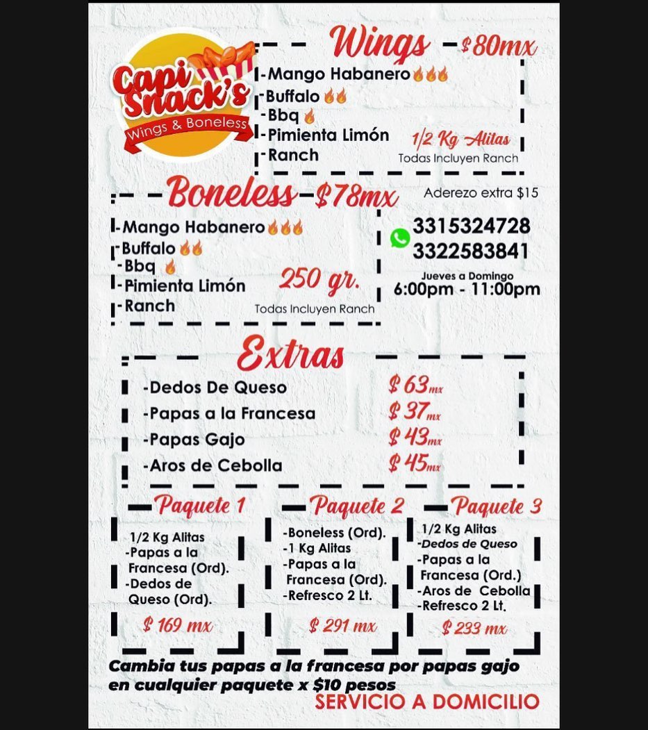 Capi Snack's - Conoce nuestro menú y disfruta de nuestra... | Facebook