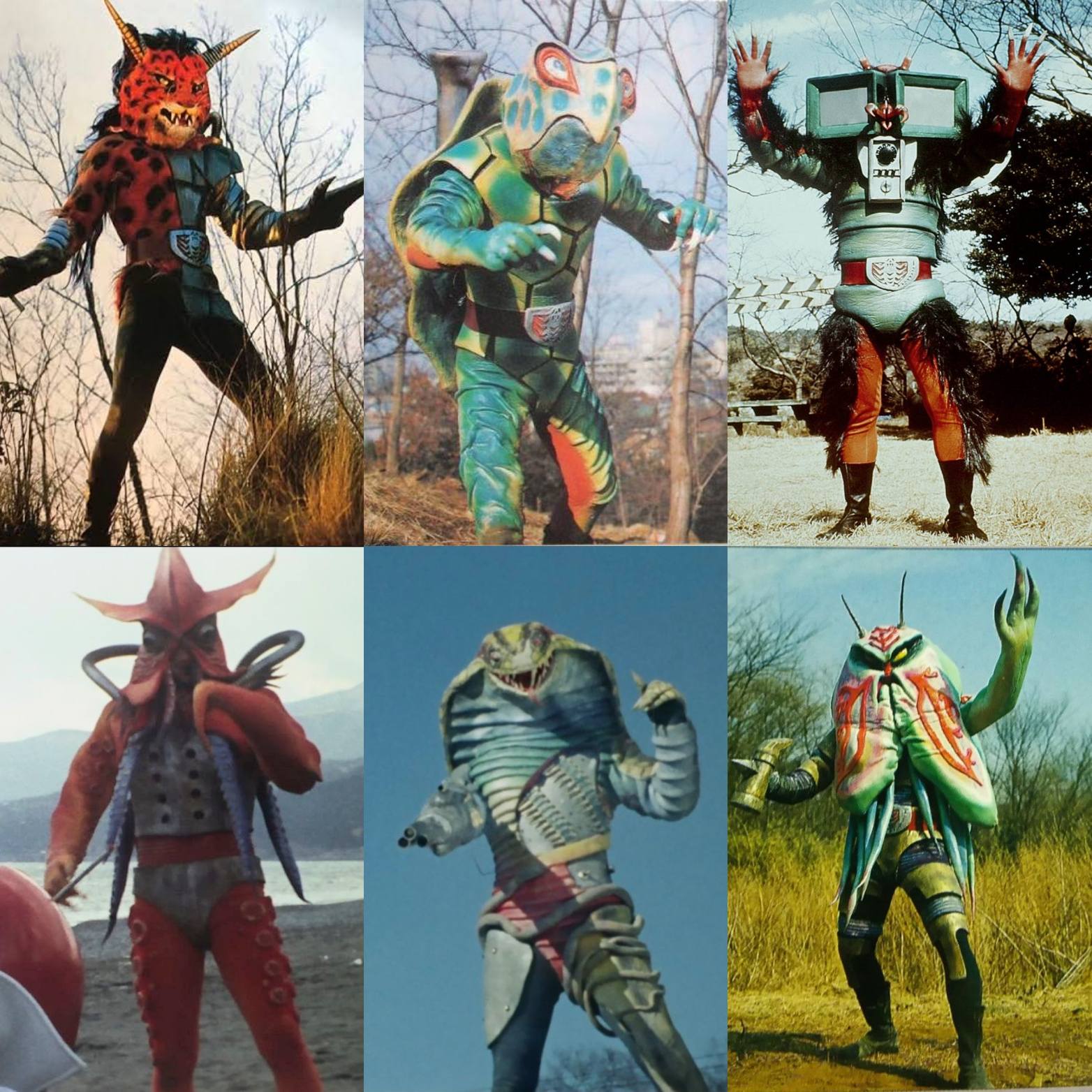 仮面ライダー(昭和46〜48年:1971〜1973年放映)1〜13話登場の初期怪人