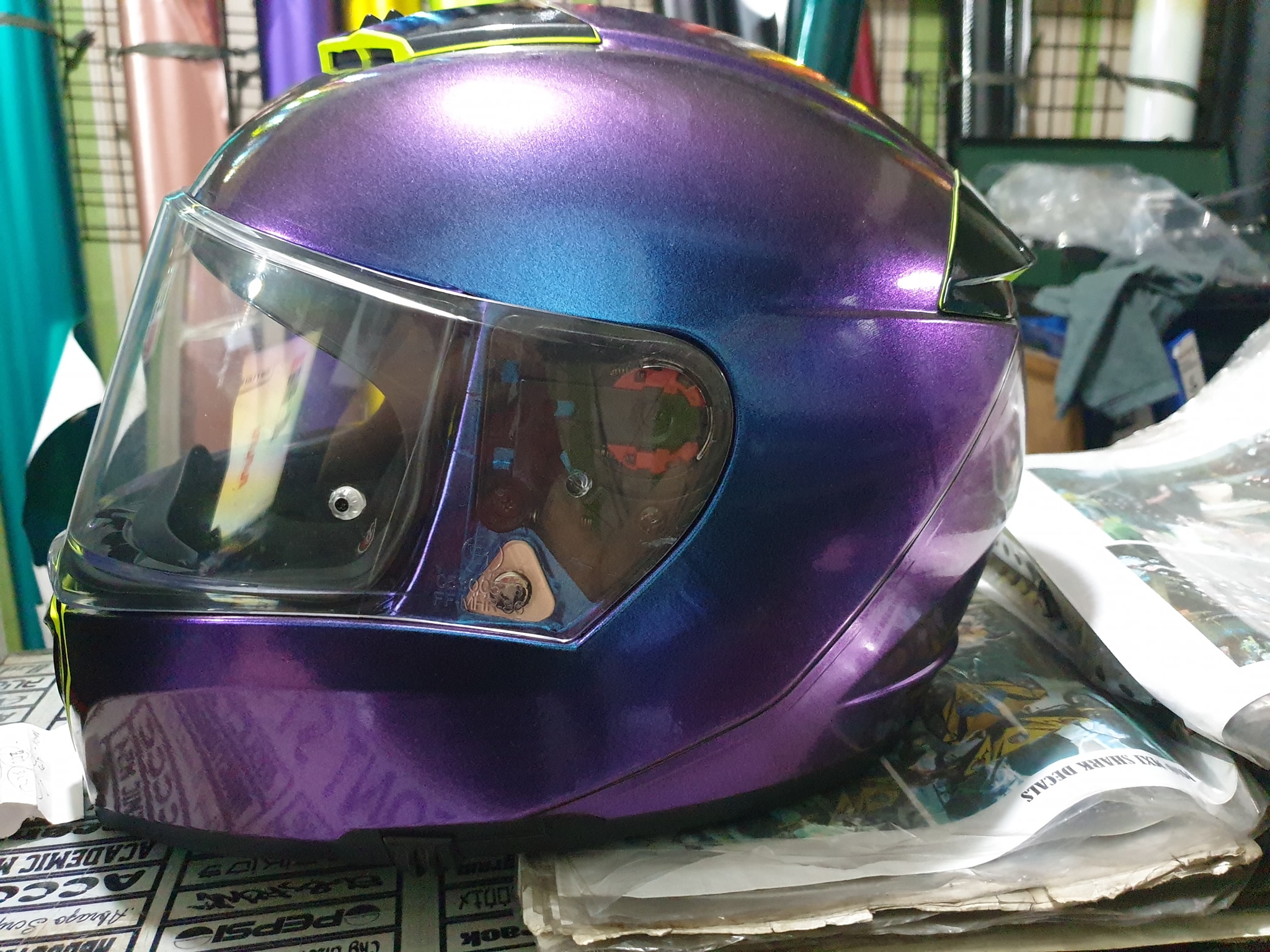 Chameleon wrap helmet and chameleon wrap NK400 bu Decalikot